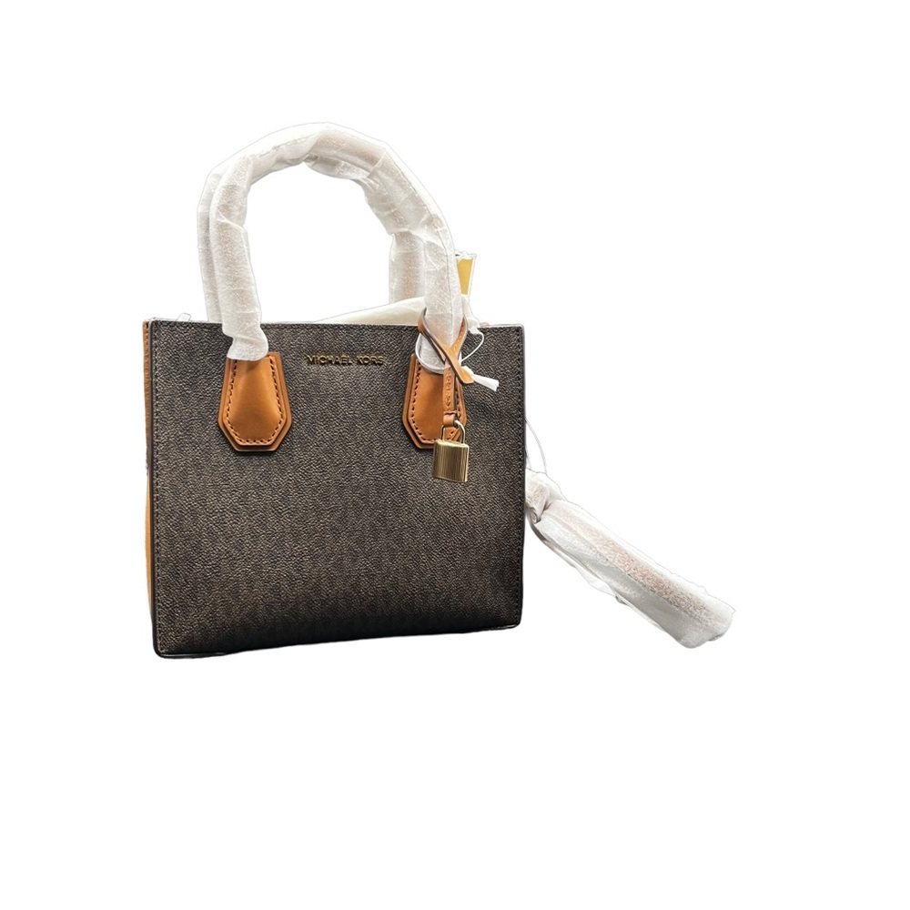 MICHAEL KORS MERCER TWO-TONE LOGO PRINT CROSSBODY BAG - Picture 5 of 12